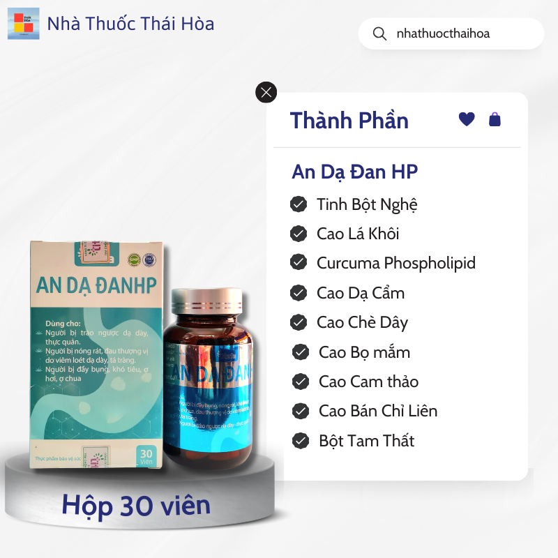 Thành phần An Dạ Đan HP- Nhà thuốc Thái Hòa