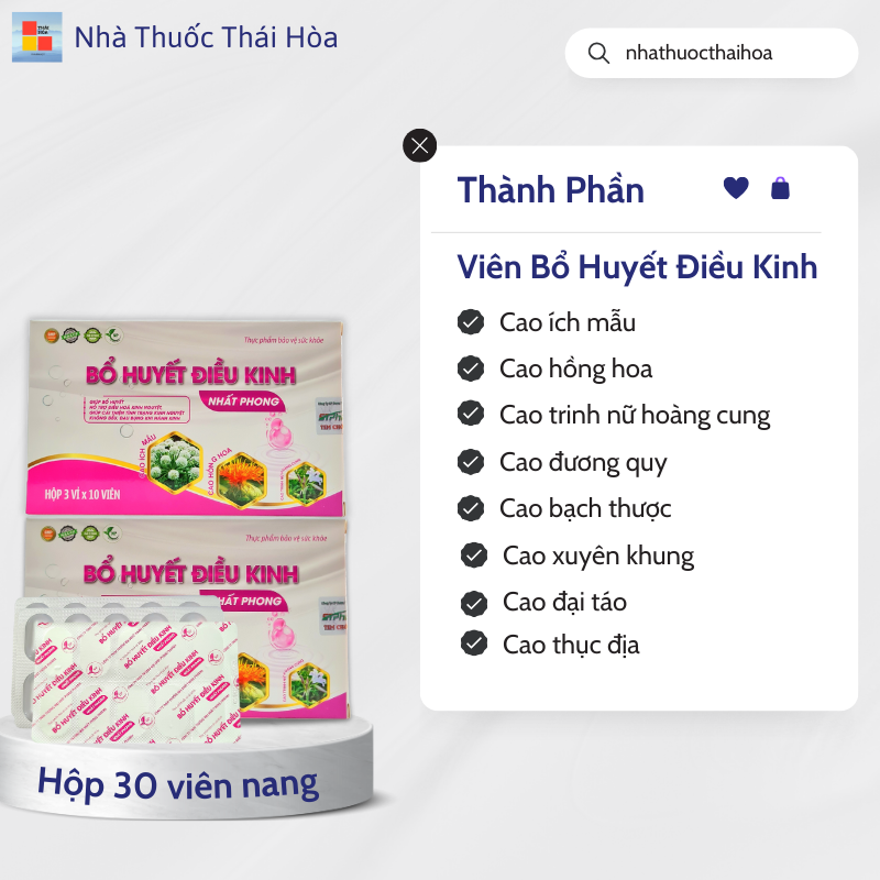Bổ huyết điều kinh Nhất Phong giảm đau bụng kinh