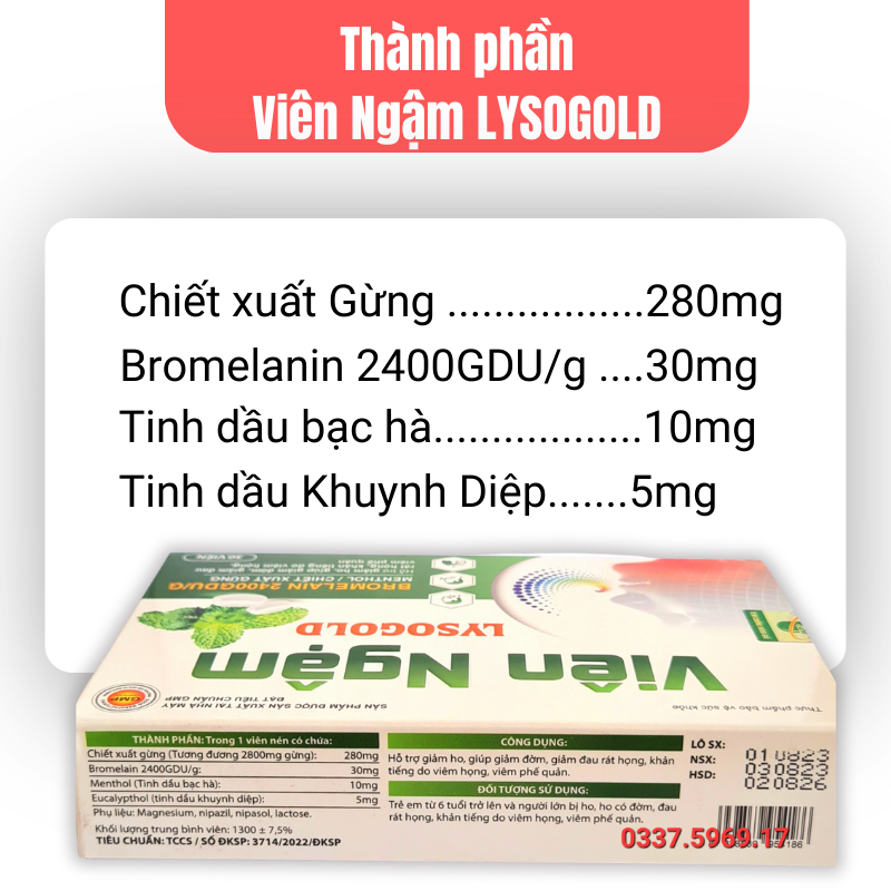 Thành phần Viên Ngậm Lysogold