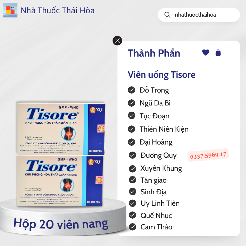 Viên uống Tisore thành phần thảo dược