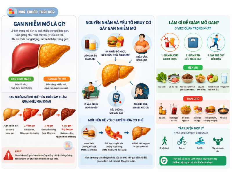 Nguyên nhân và yếu tố gây gan nhiễm mỡ