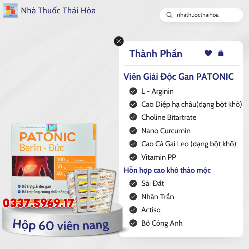 Viên Giải Độc Gan PATONIC chiết xuất từ thảo dược
