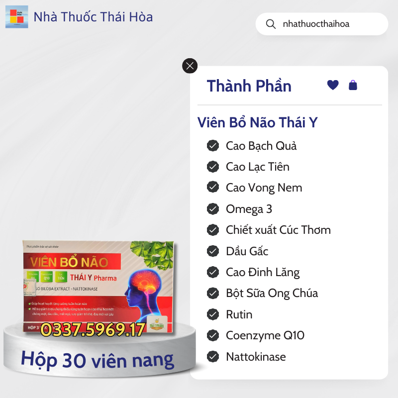 Viên Bổ Não Thái Y tăng cường lưu thông máu