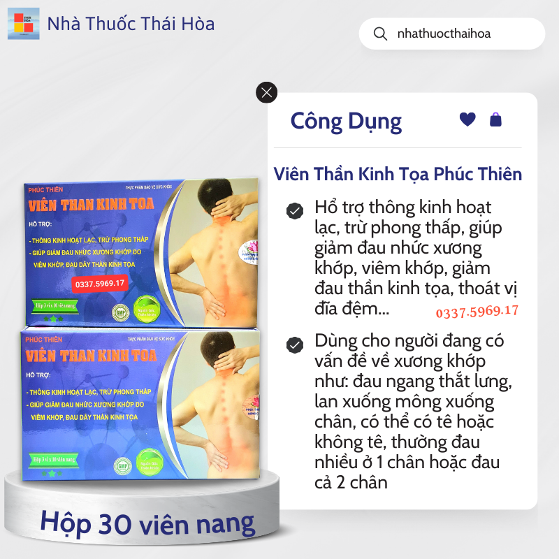 Viên thần kinh tọa Phúc Thiên công dụng