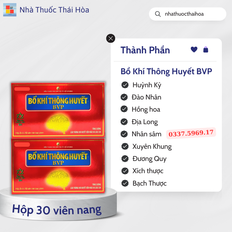 Bổ khí thông huyết BVP hổ trợ giảm tê tay chân