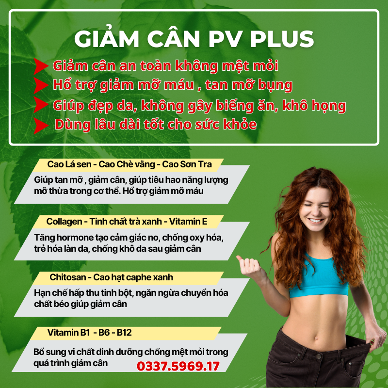 Giảm cân PV Plus tăng cường chuyển hóa mỡ
