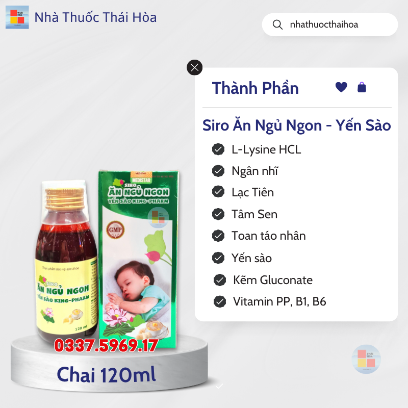 Thành Phần Của Siro Ăn Ngủ Ngon Yến Sào