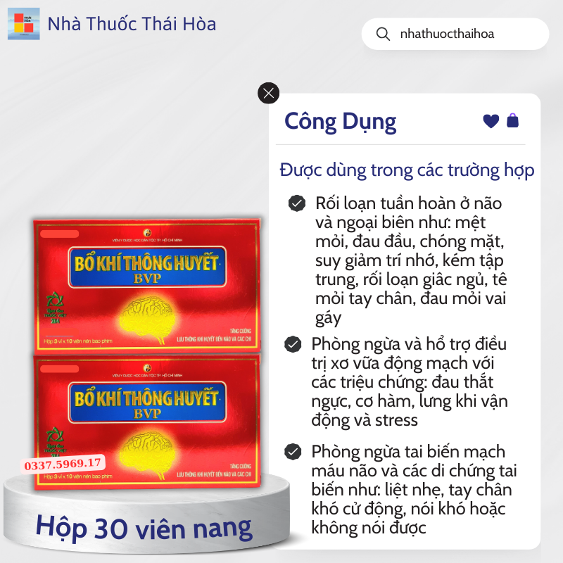 Bổ khí thông huyết BVP giảm nhức đầu chóng mặt