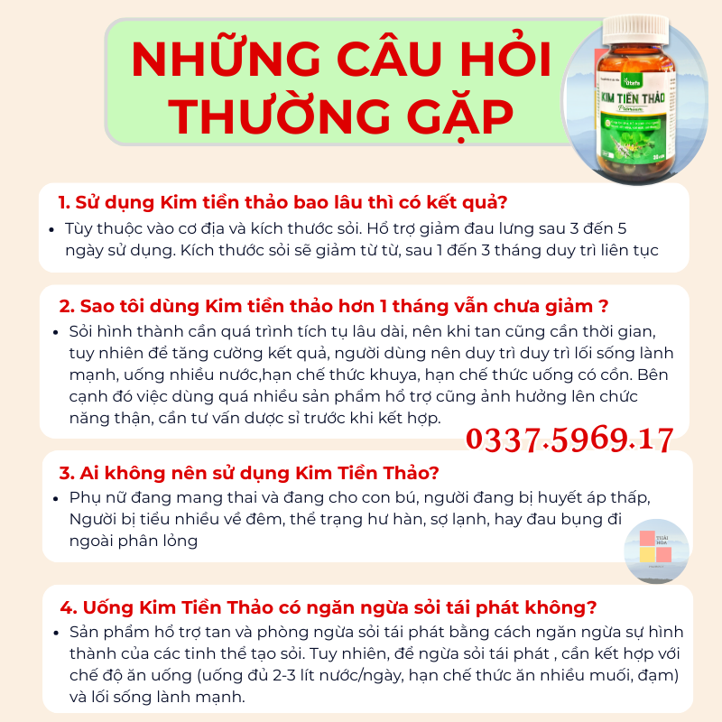 Kim tiền thảo râu mèo Tùng Lộc có tan sỏi thận không ?