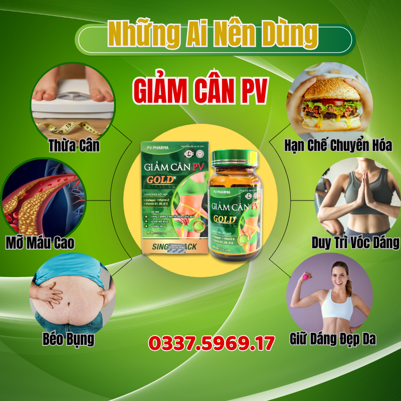 Giảm cân PV Plus dùng cho người thừa cân, béo phì