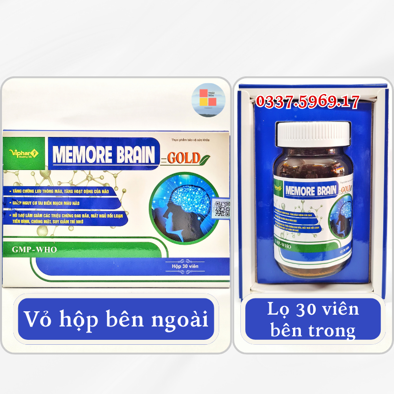 Viên Bổ Não Memore Brain dạng chai thủy tinh