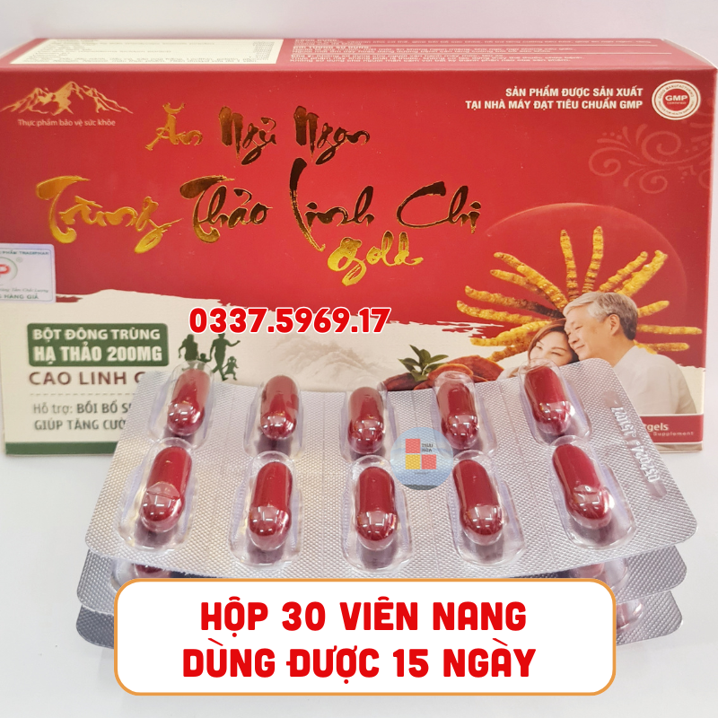 Viên Ăn Ngủ Ngon Trùng Thảo Linh chi Gold giúp ngủ sâu giấc