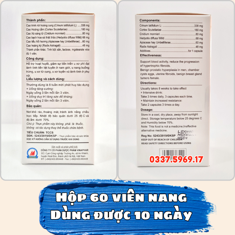 Viên uống Tiền Liệt Tuyến Crimega hộp 60 viên nang dùng được 10 ngày