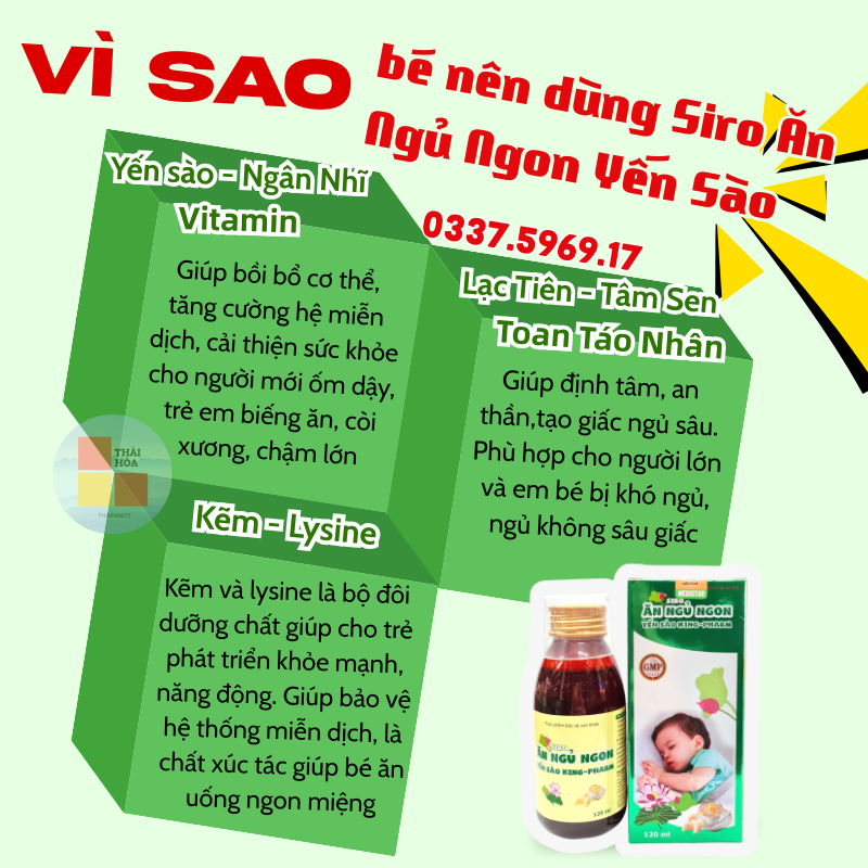 Vì sao nên cho bé dùng Siro Ăn Ngủ Ngon Yến Sào