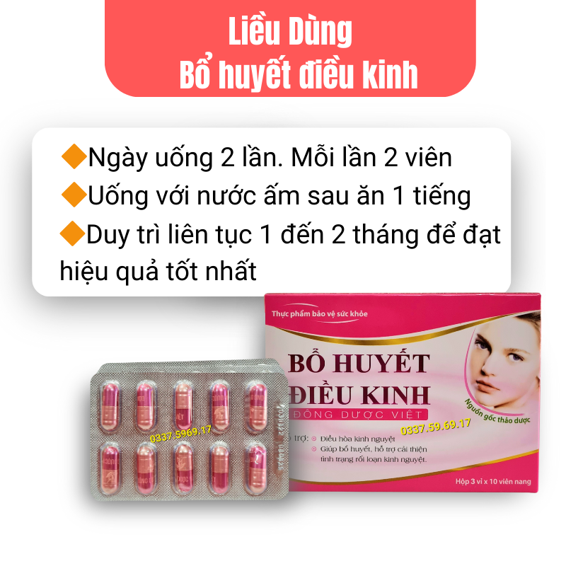 Liều Dùng Bổ huyết điều kinh Đông Dược Việt