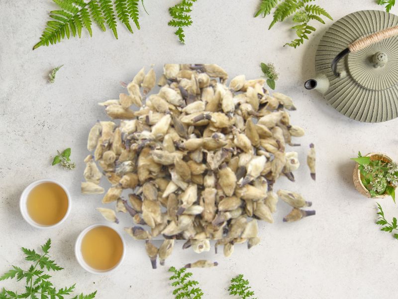 Tân di hoa hãm với nước sôi, thưởng thức thay trà hàng ngày