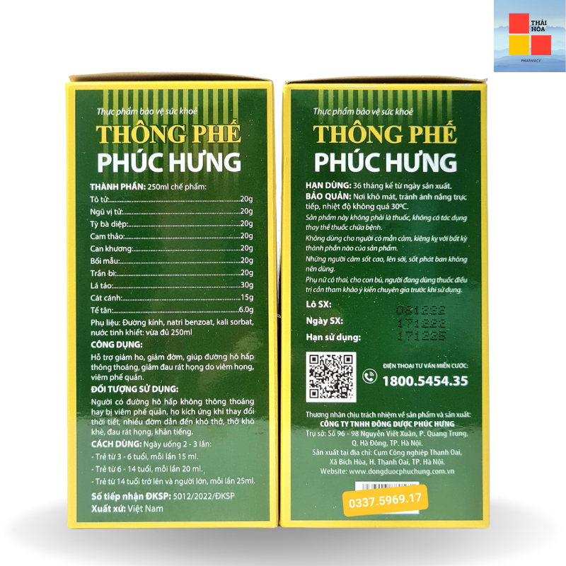 Thông phế Phúc Hưng dùng như thế nào?