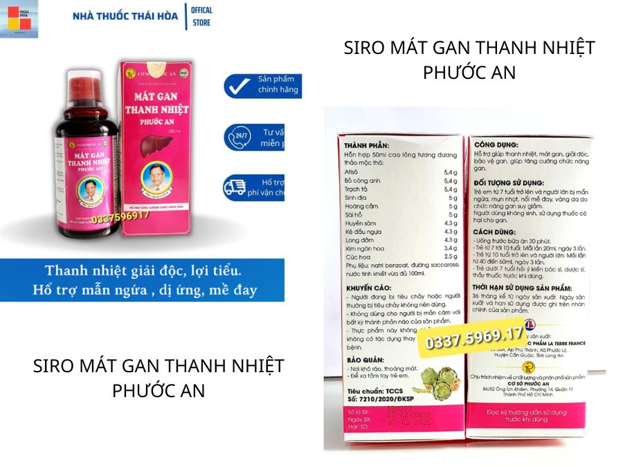 SIRO MÁT GAN THANH NHIỆT PHƯỚC AN - GIẢI ĐỘC TĂNG CƯỜNG CHỨC NĂNG GAN - BẢO VỆ GAN