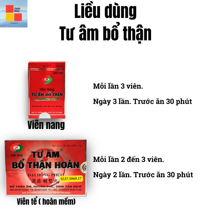 Tư âm bổ thận Đại Hồng Phúc - Liều dùng