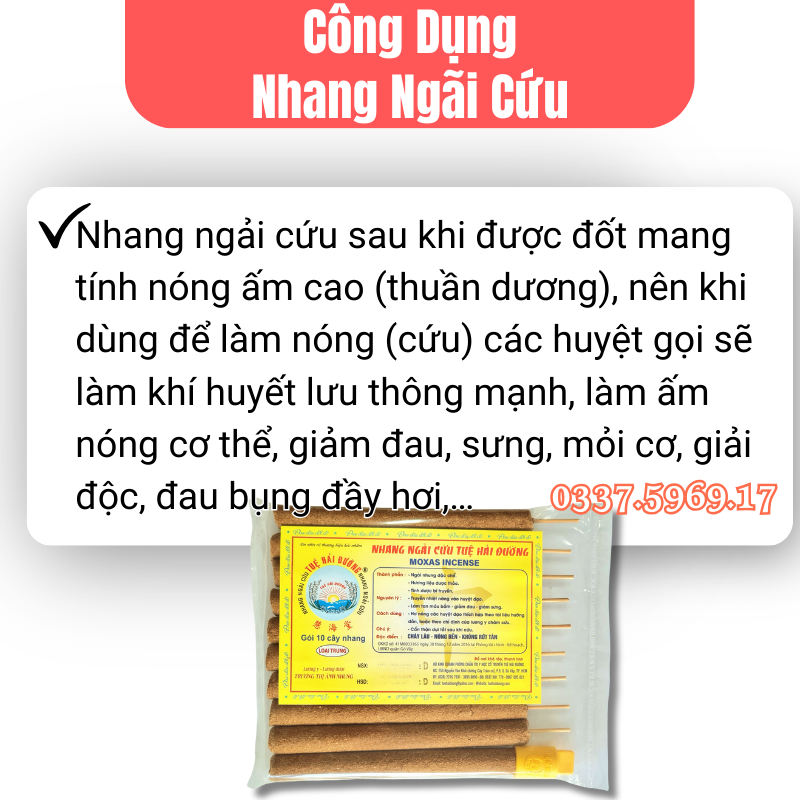 Nhang ngãi cứu Tuệ Hải Đường giúp giảm đau xương khớp