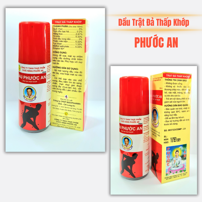 Dầu phong thấp trật đả thấp khớp Phước An giảm đau lưng mỏi gối