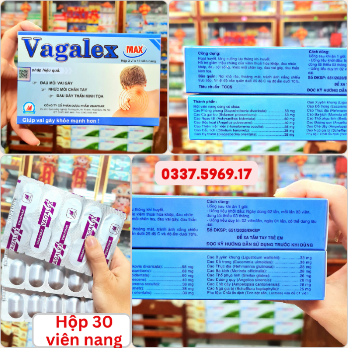 Viên Vai Gáy Vagalex hổ trợ đau thần kinh tọa