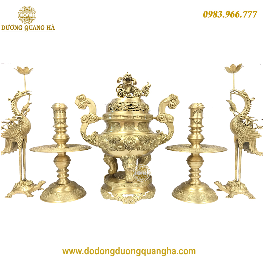 bộ đỉnh đồng mạ mộc