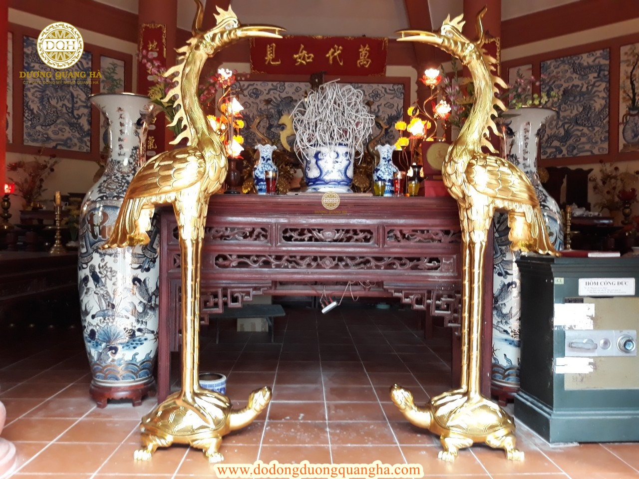 Hạc thờ cỡ lớn thiếp vàng