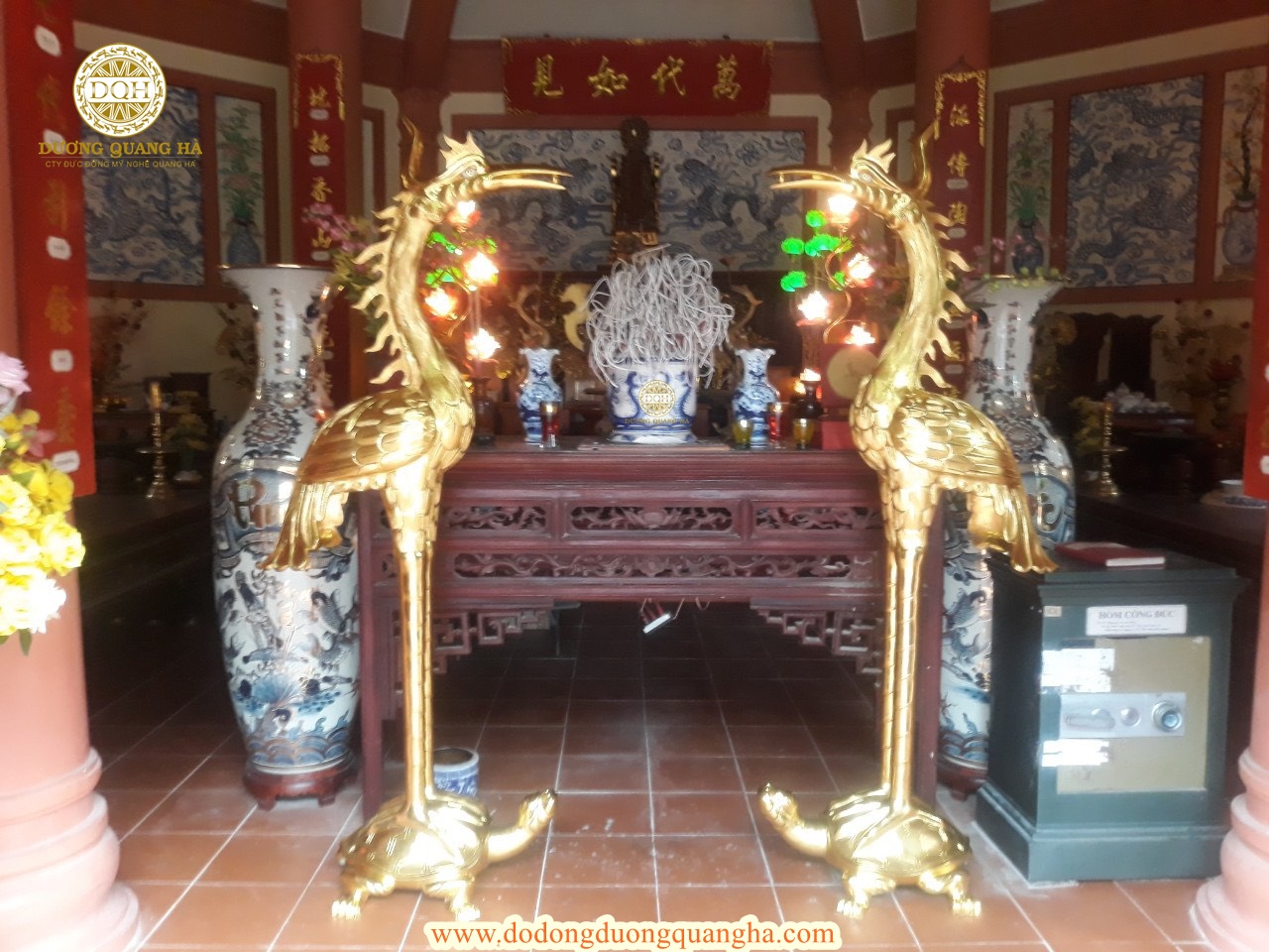 hạc thờ to dát vàng