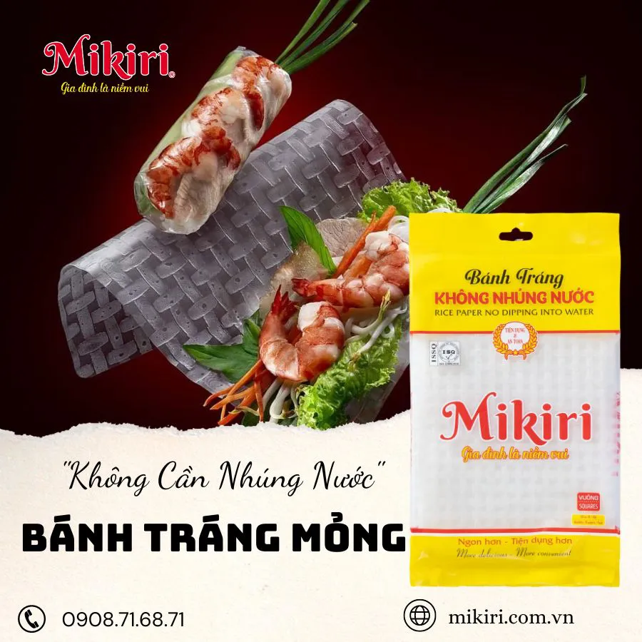 Bánh tráng mỏng không nhúng nước Mikiri