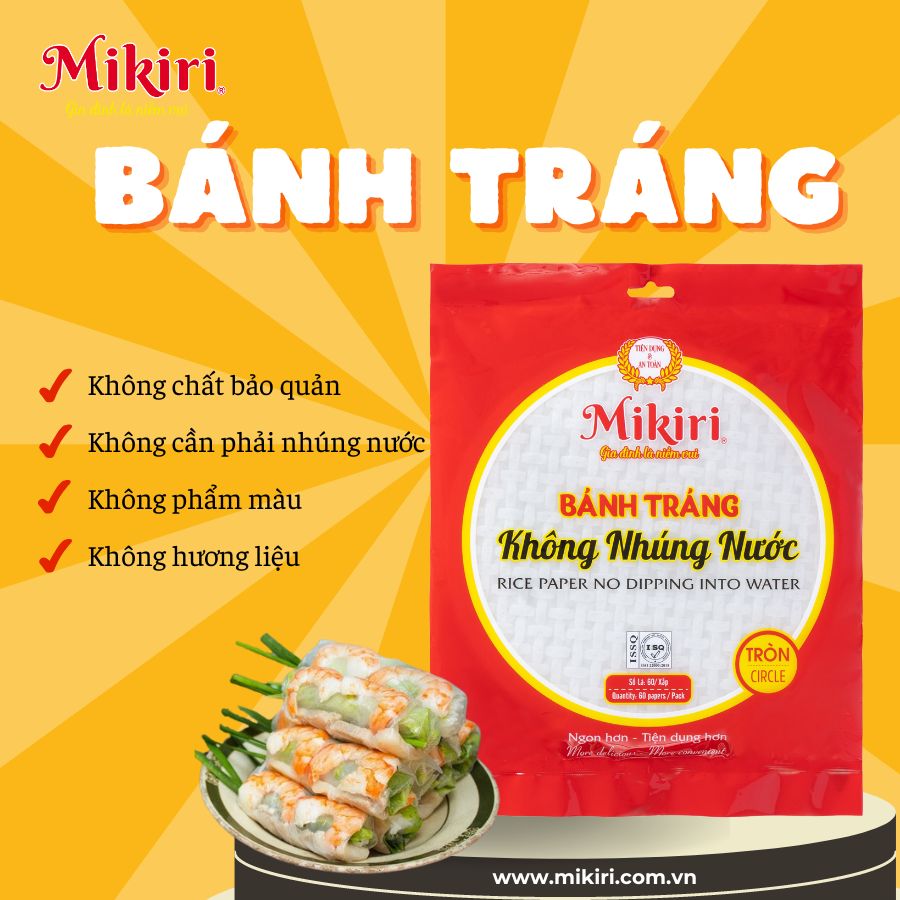 Bánh tráng mỏng Mikiri không cần nhúng nước