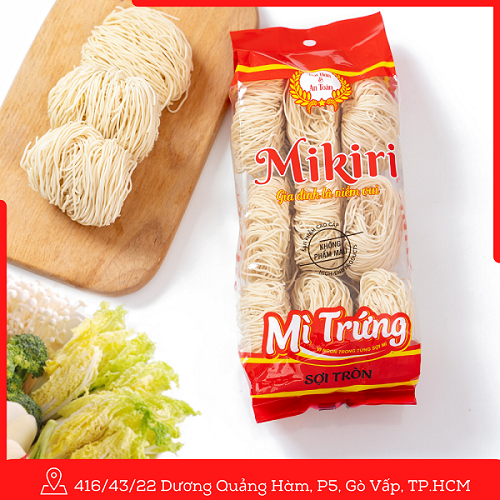 mì trứng sợi tròn 320g mikiri