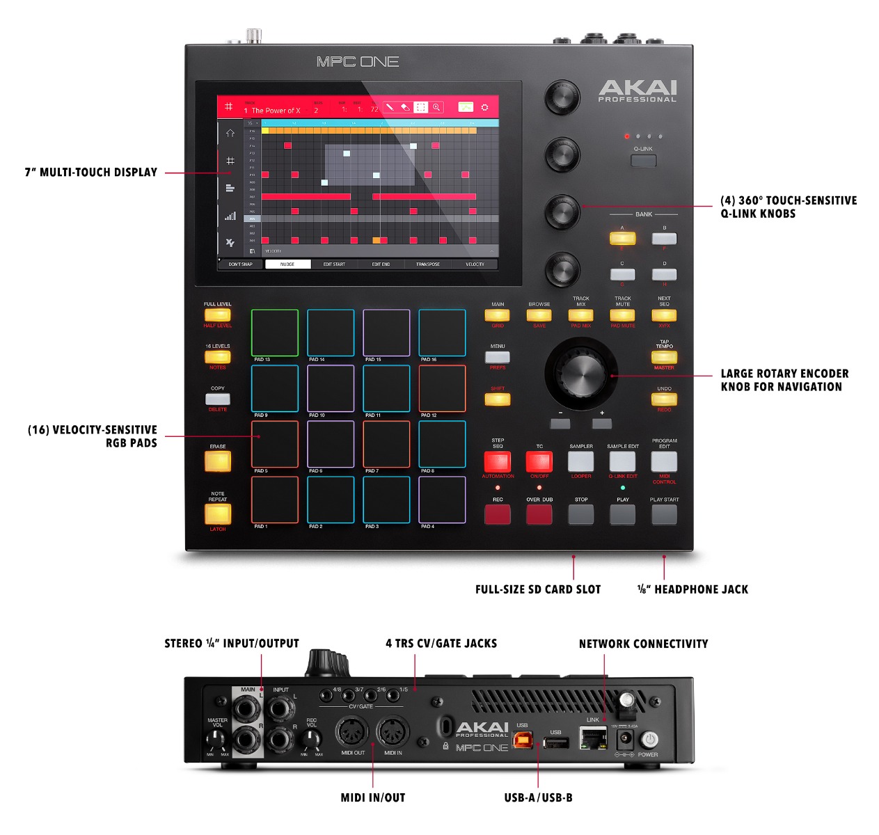 Akai MPC ONE Standalone Sampler and Sequencer hàng nhập khẩu chính hãng