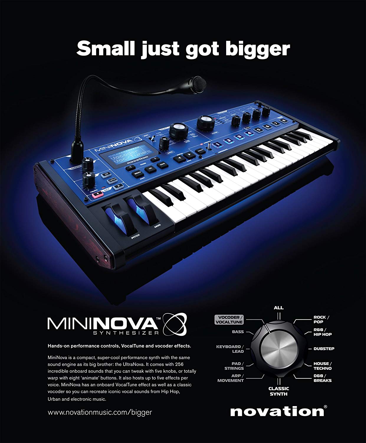 Synthesizer Novation MiniNova với 37 phím sang xịn mịn