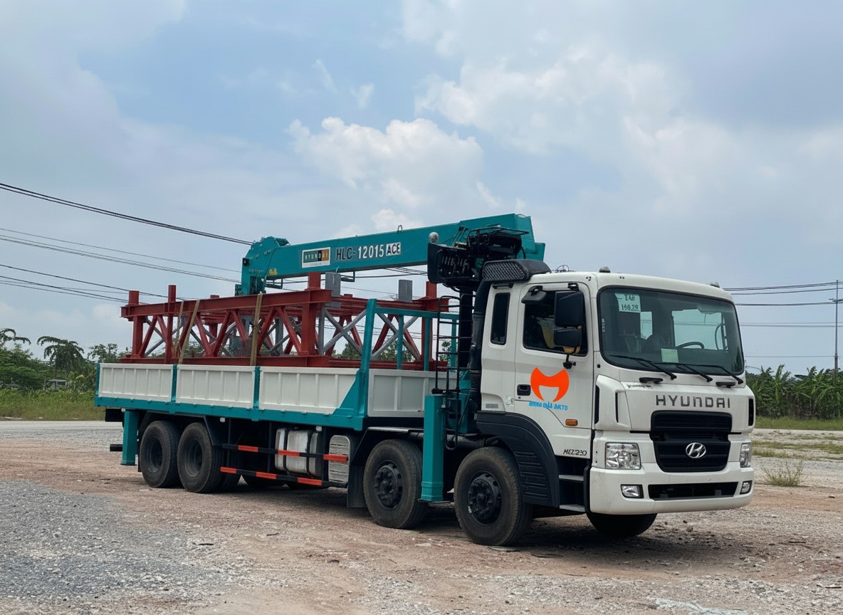 HYUNDAI HD320 Gắn cẩu Hyundai Everdigm 15 tấn 5 đốt