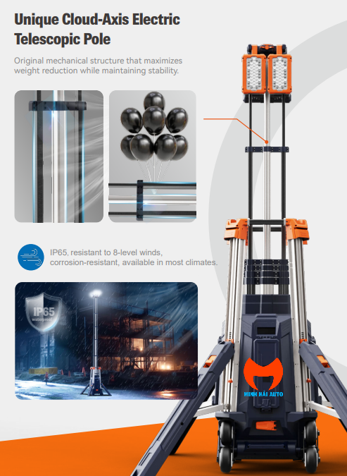 Chiều cao điều chỉnh 1.2-4.2m hoặc 1.3-5.3m