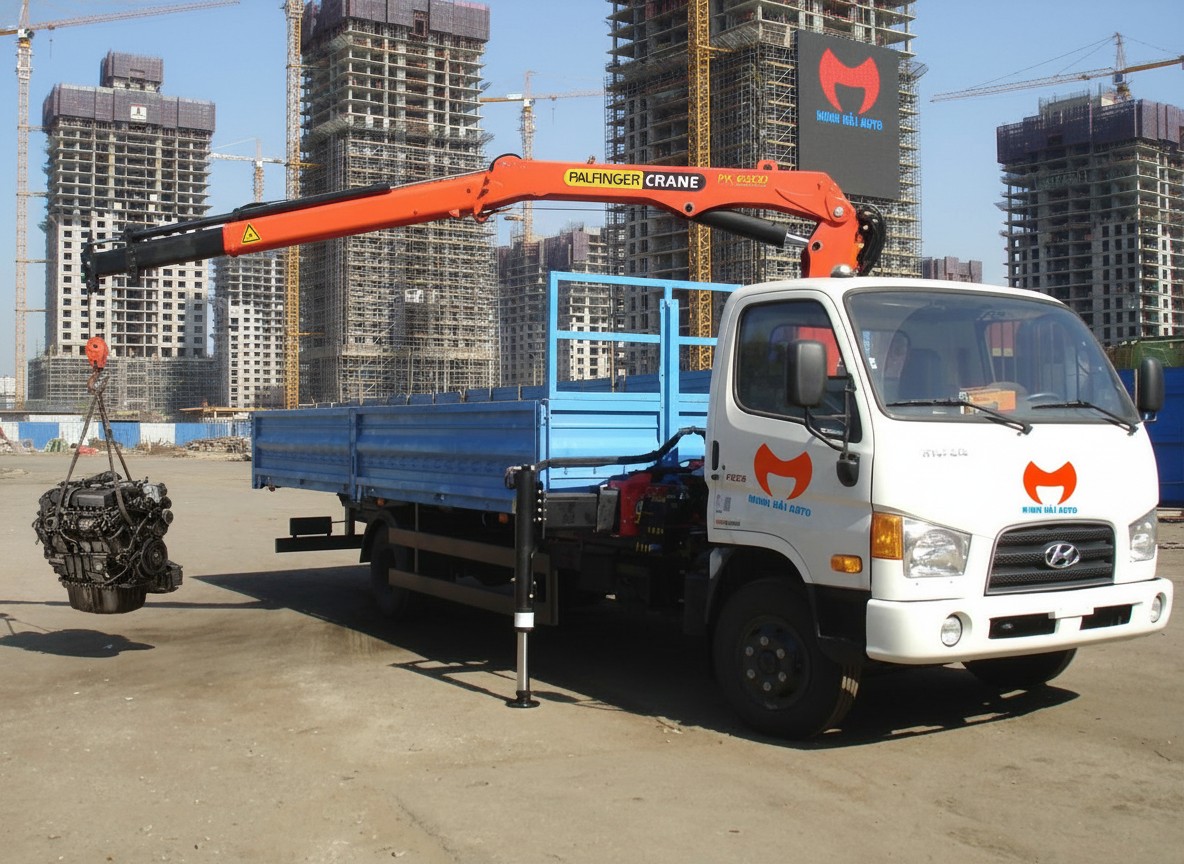 Hyundai gắn cẩu gấp Palfinger 3 tấn PK8500