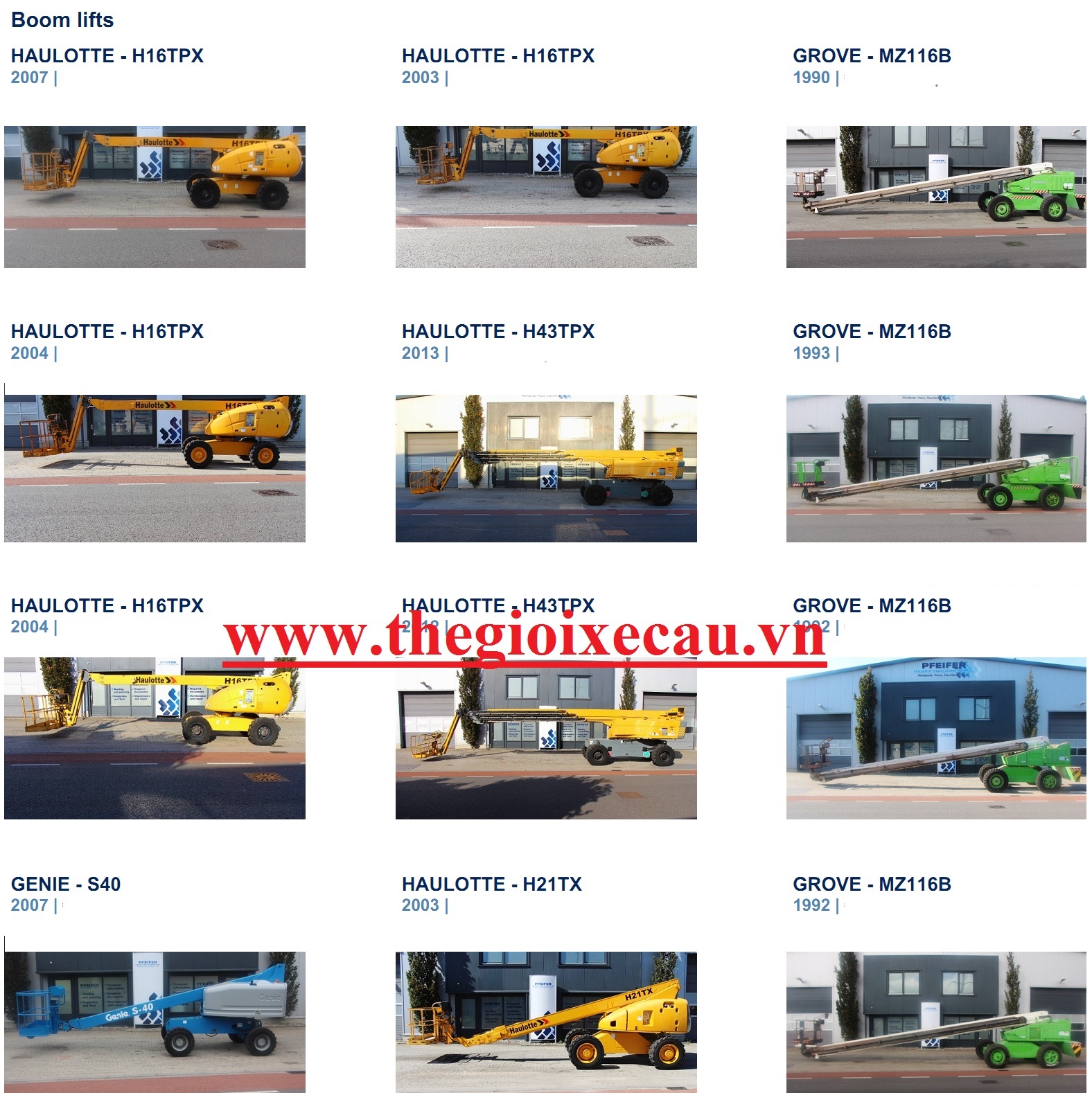 Bán xe nâng người boom lift đã qua sử dụng