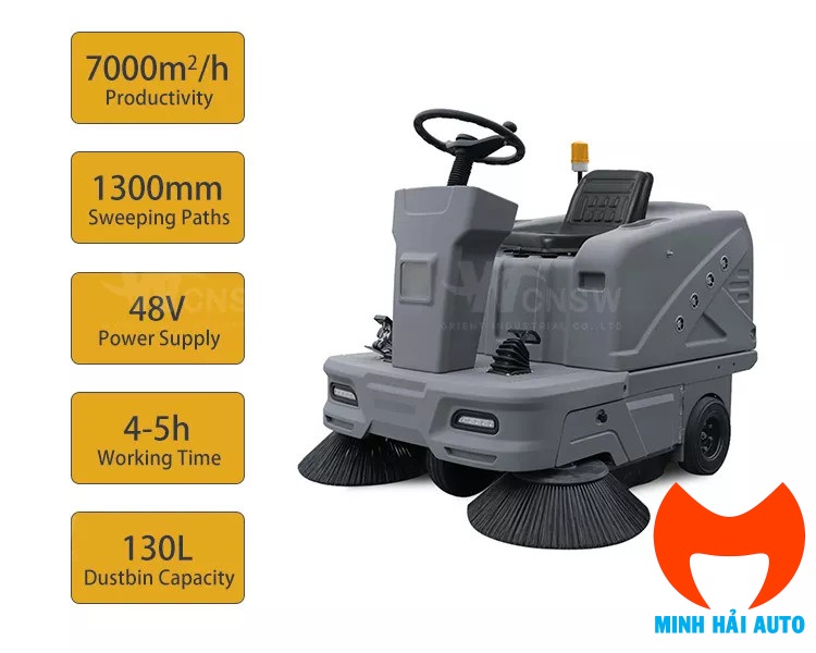 Thông số kỹ thuật chính xe quét điện mini 130L