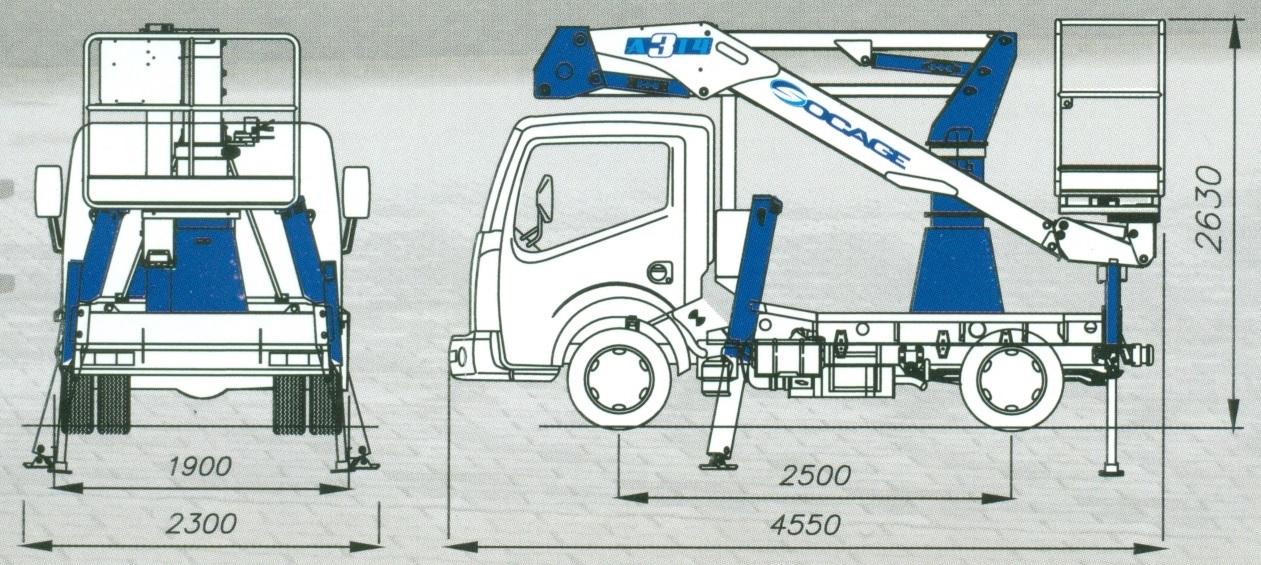 Kích thước xe ô tô nâng người 14m