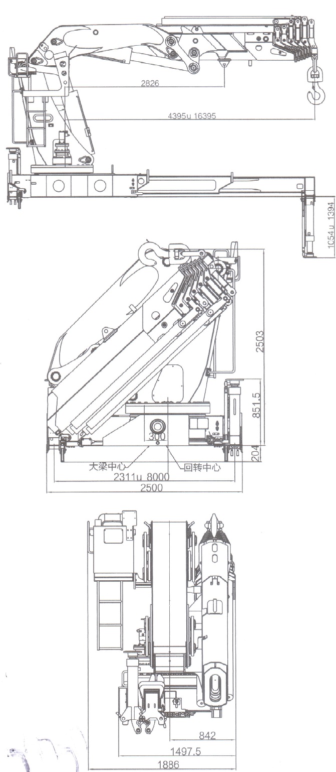 Kích thước cẩu gấp 20 tấn XCMG