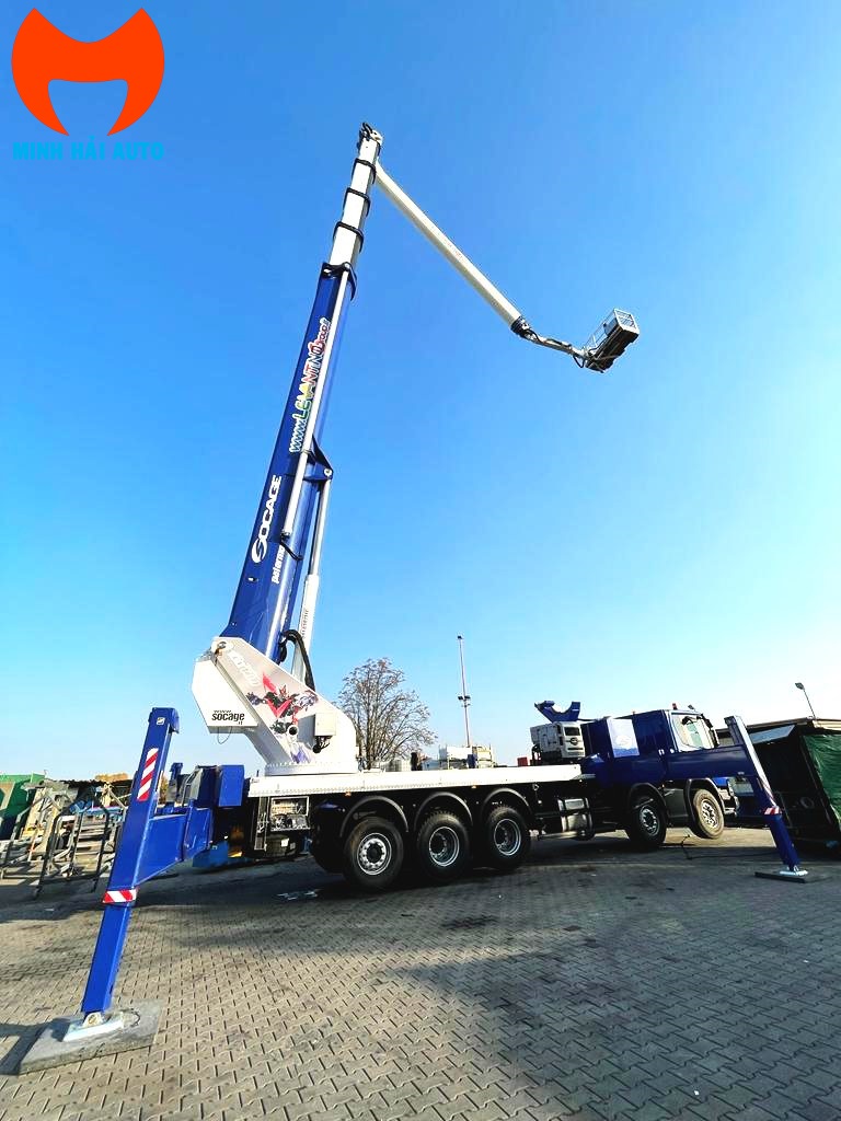 Xe ô tô nâng người 100m Socage 100TJJ cần ống lồng jib phụ, giỏ 600kg- 03