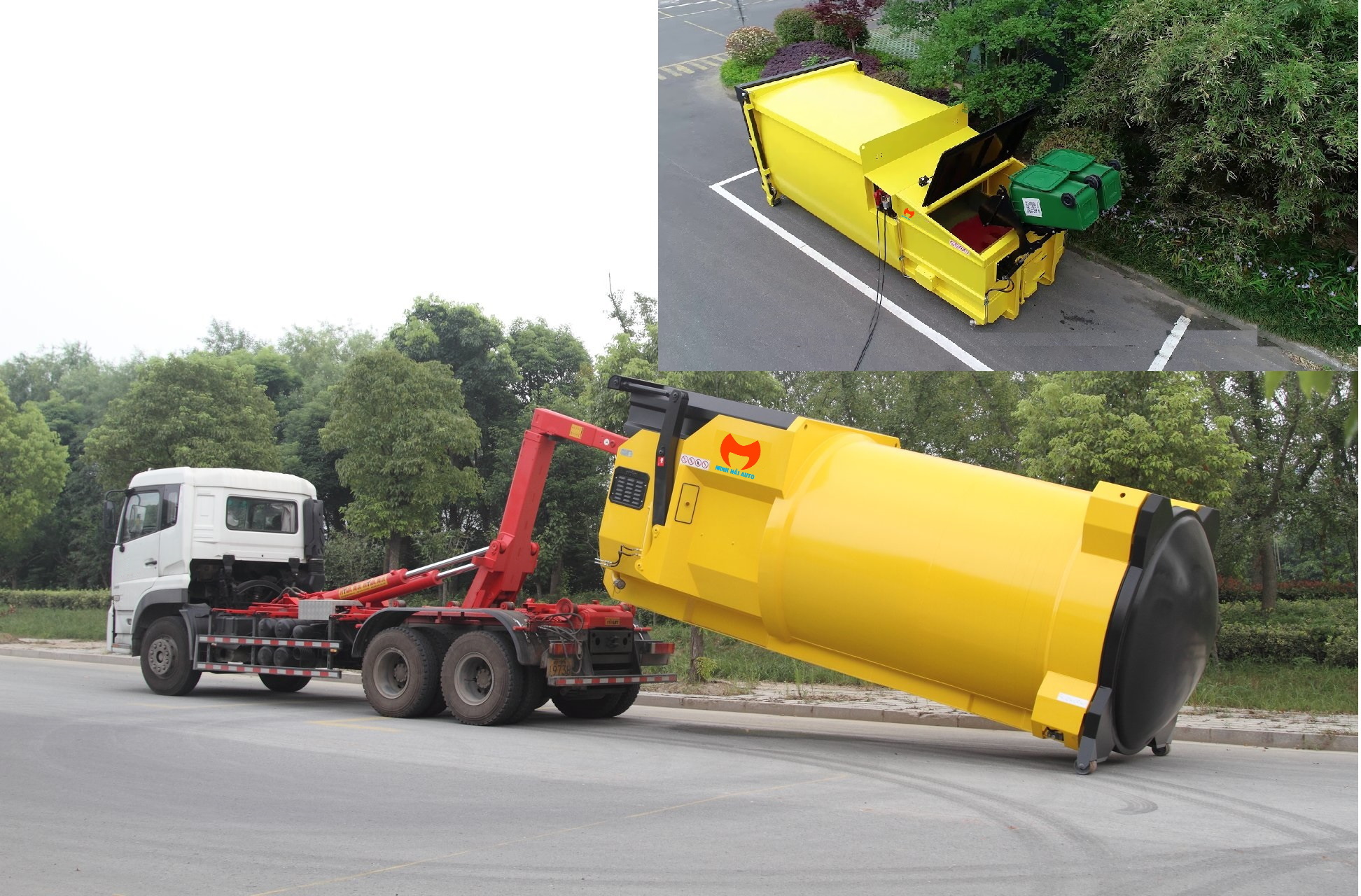 Mobile garbage compactor station: for small area, flexible, low investament