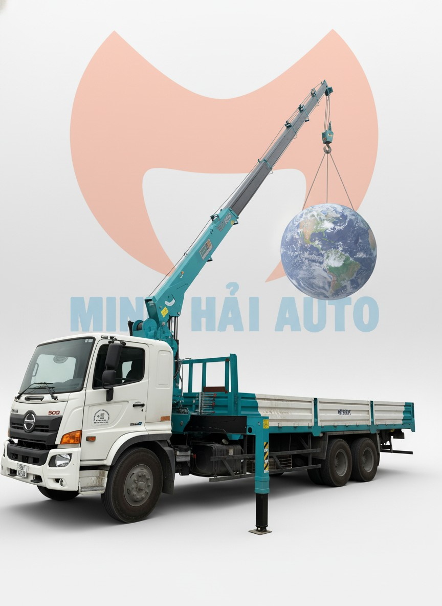 Xe tải gắn cẩu tự hành cần ống lồng Hyundai Everdigm