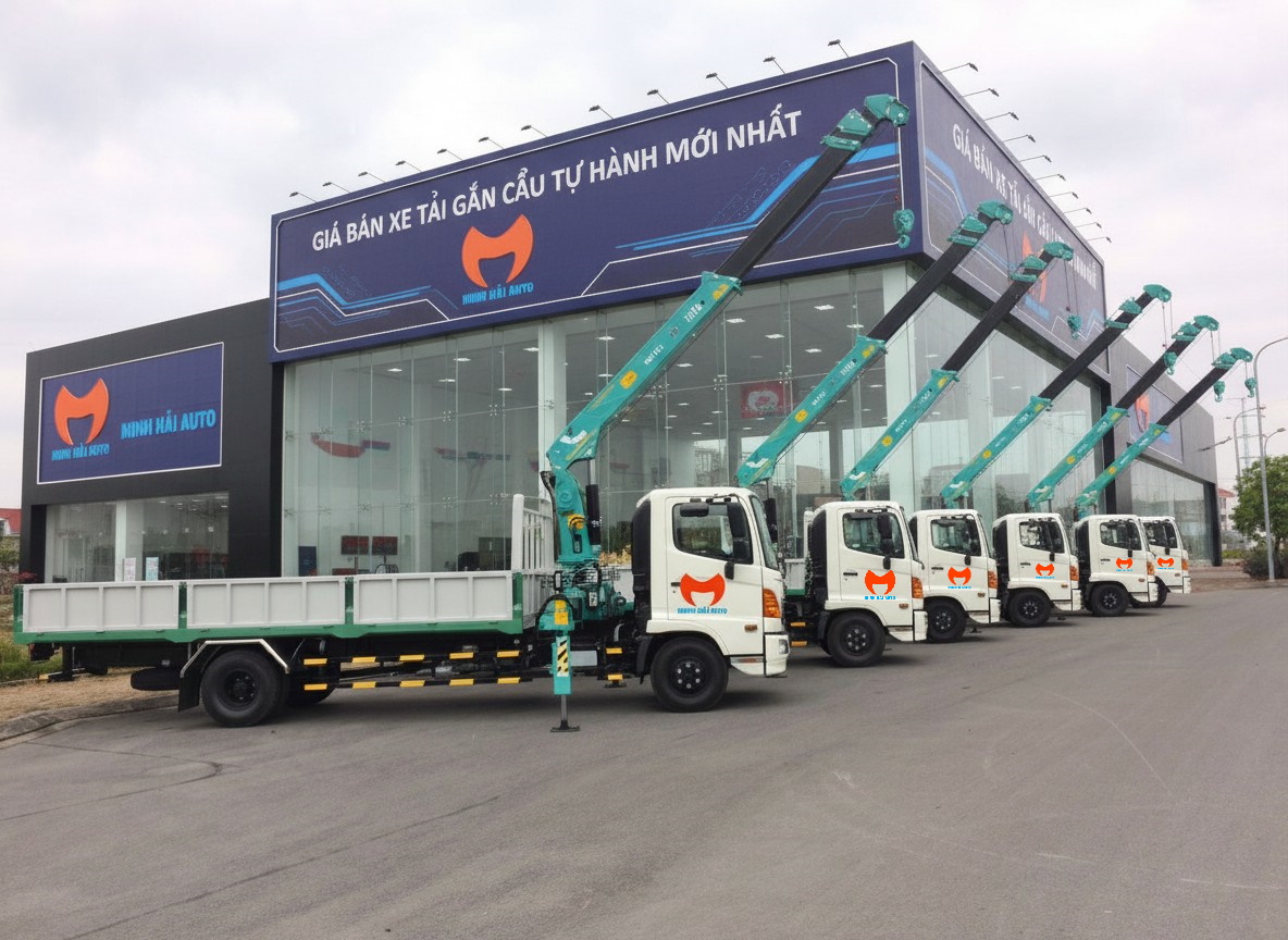 Bán xe tải gắn cẩu tự hành cần thước ống lồng 1-15 tấn
