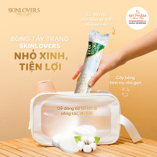 Bông tẩy trang Skinlovers là sản phẩm bông tẩy trang được sản xuất từ 100% bông tự nhiên trên dây chuyền công nghệ hiện đại, chất lượng bông đạt chuẩn EU giúp tẩy trang và làm sạch mọi bụi bẩn bám trên da.