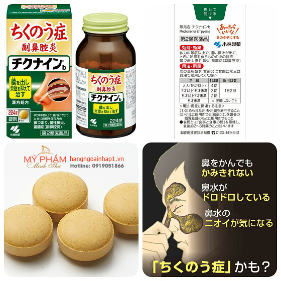 Viên uống đặc trị viêm xoang Kobayashi Chikunain - Nhật Bản