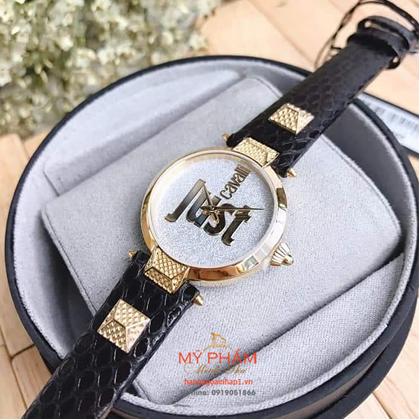 Đồng hồ JUST CAVALLI dây da vân rắn mặt gold 30mm