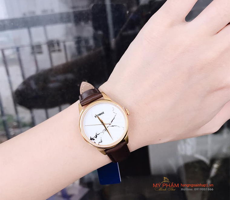 Đồng hồ nữ STARKE SK088PL dây da đỏ, trắng, nâu, đen