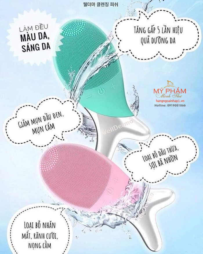 Máy rửa mặt WellDerma Cleansing Fish - Hàn Quốc